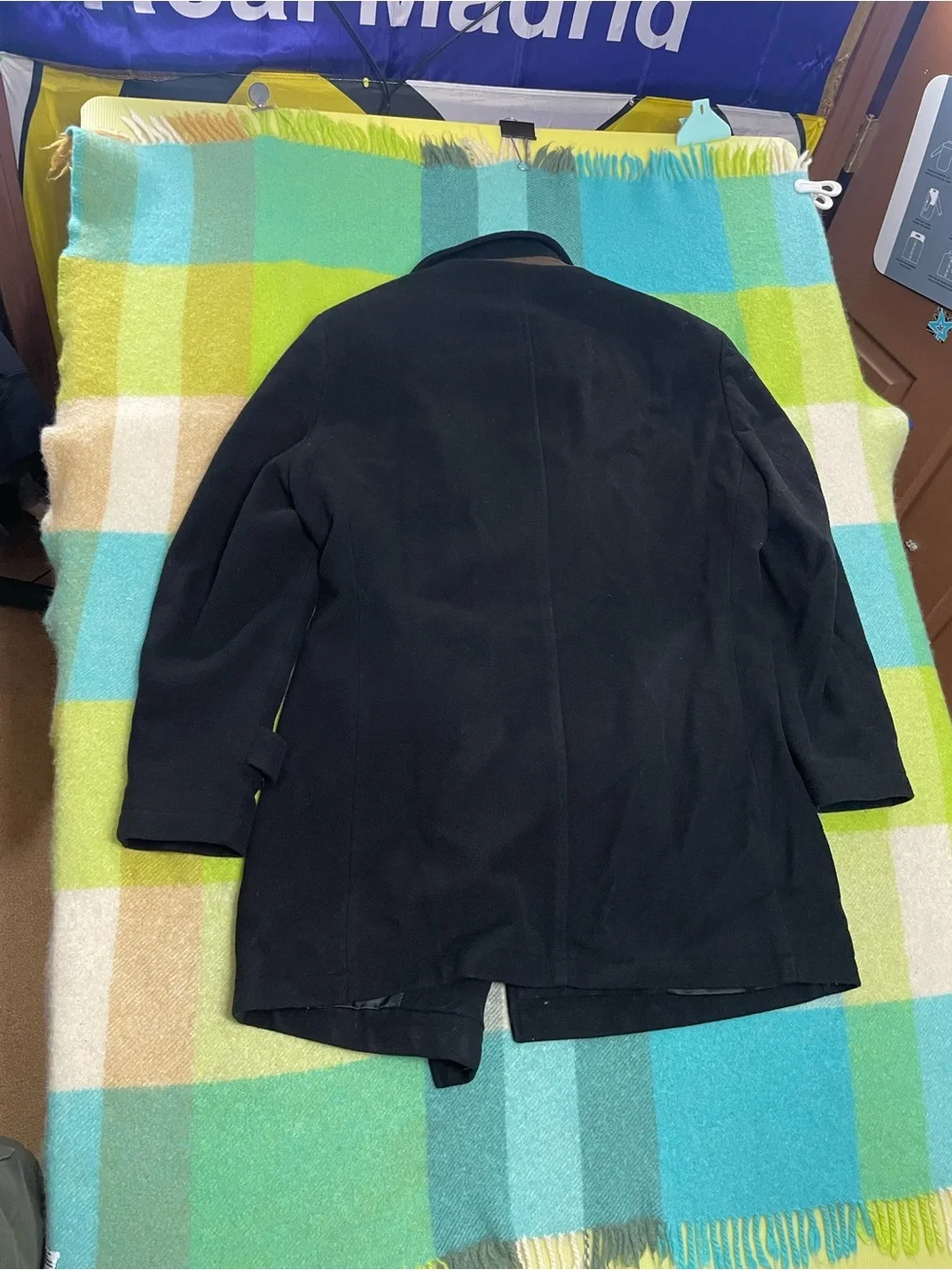 Lauren Ralph Lauren Classic Black Solid Double Breasted Wool Overcoat Men’s